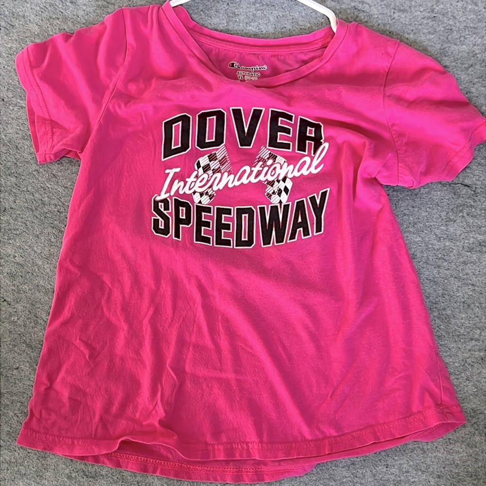NWOT Girl’s pink Dover International Speedway t-shirt, size 10-12